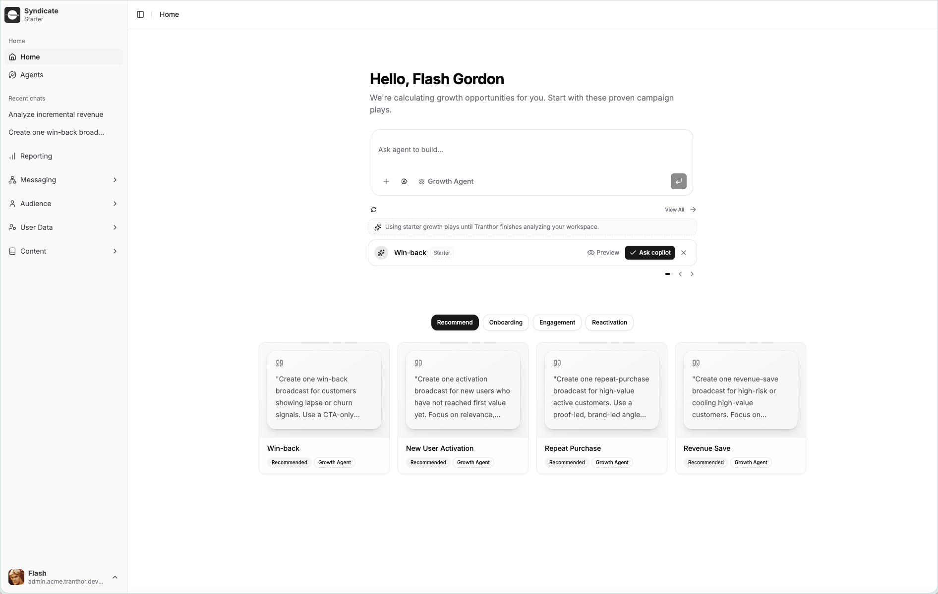 Tranthor AI retention dashboard